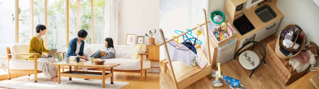 家族の暮らしの様子 室内内装